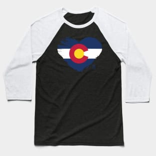 U.S. State - I Love Colorado - Colorado Flag Baseball T-Shirt